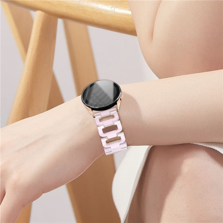 For Samsung Galaxy Watch 5 40mm / 44mm / Watch 5 Pro 45mm Smart Watch D-Shape Resin Bracelet Watchband - Mermaid Pink