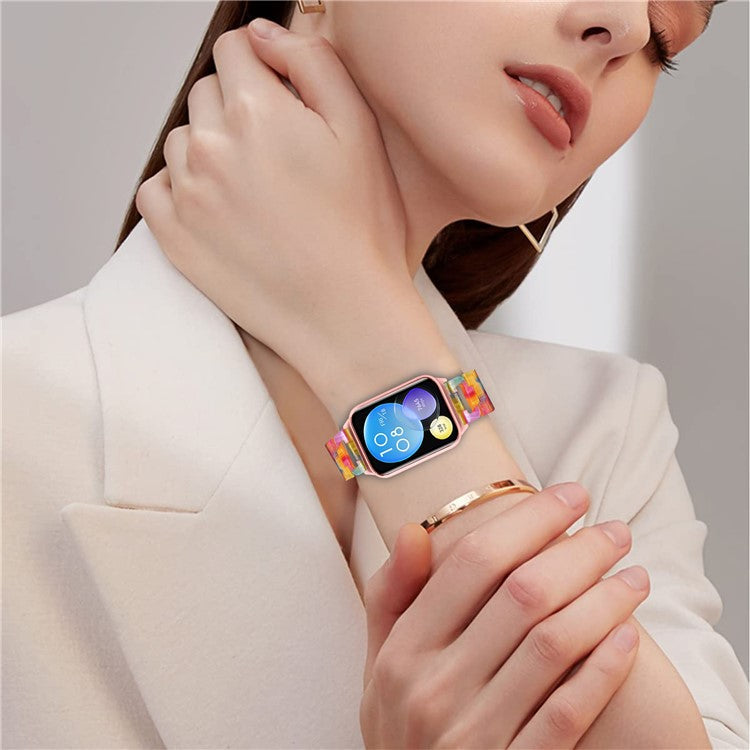 Watch Strap for Xiaomi Redmi Watch 4 D-Shape Resin Replacement Watchband - Rainbow
