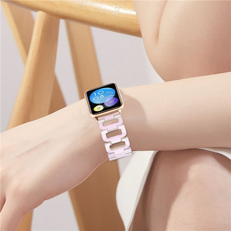 Watch Strap for Xiaomi Redmi Watch 4 D-Shape Resin Replacement Watchband - Mermaid Pink
