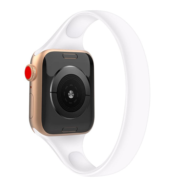 For For Apple Watch Series 10 42mm / 9 8 7 41mm / SE (2023) SE (2022) SE 6 5 4 40mm / 3 21 38mm Silicone Smartwatch Strap, Size: S - White