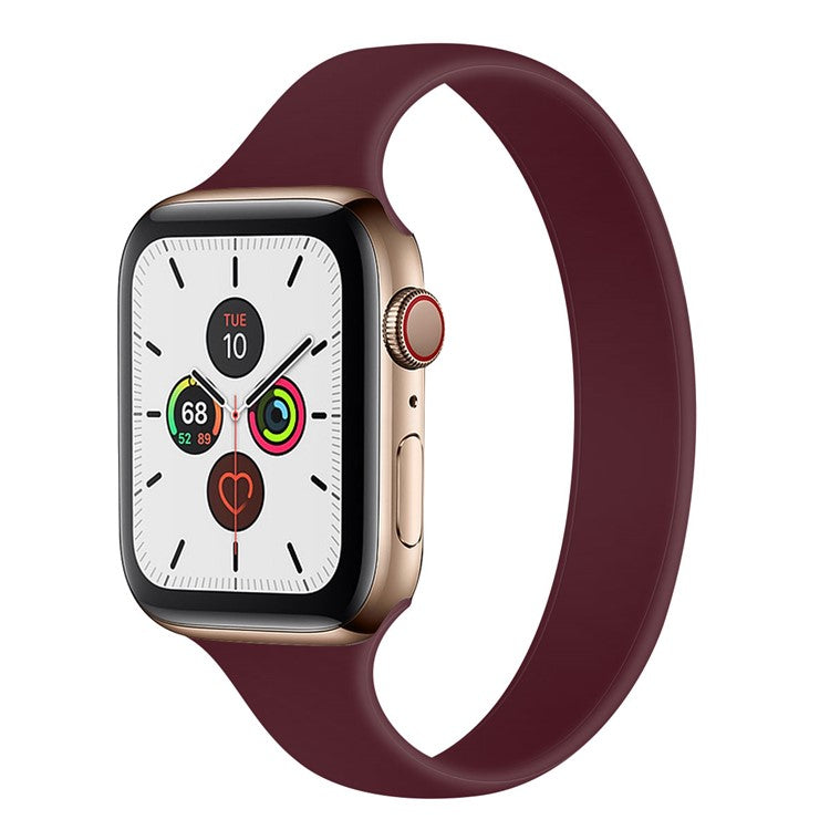 For For Apple Watch Series 10 42mm / 9 8 7 41mm / SE (2023) SE (2022) SE 6 5 4 40mm / 3 21 38mm Silicone Band Strap, Size: L - Wine Red