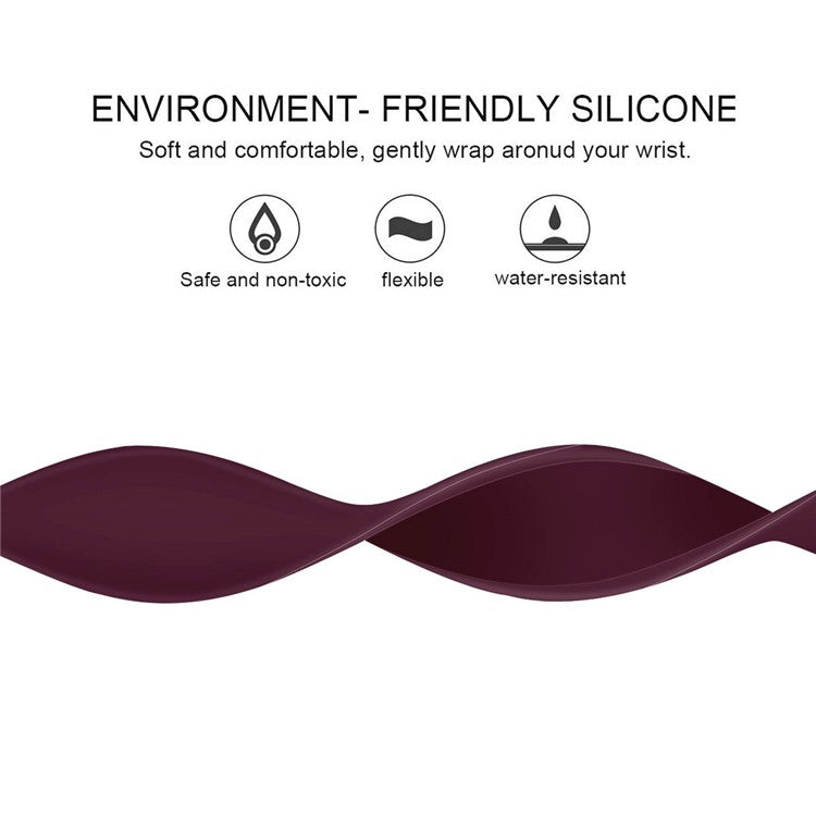 For For Apple Watch Series 10 42mm / 9 8 7 41mm / SE (2023) SE (2022) SE 6 5 4 40mm / 3 21 38mm Silicone Band Strap, Size: L - Wine Red