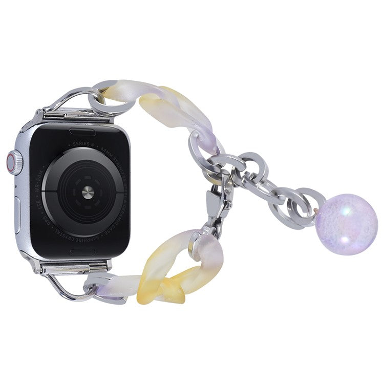 For Apple Watch Series 10 42mm / 9 8 7 41mm / 6 5 4 SE (2022) SE (2023) SE 40mm / 3 2 1 38mm Strap Slim Resin Bracelet - Purple