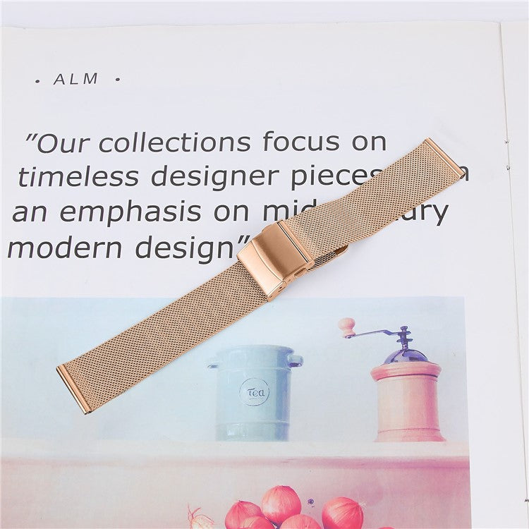 For Garmin Vivomove Style / GarminMove Style / Vivomove / Vivomove HR Sport Milanese Watch Band 20mm Strap Replacement - Rose Gold