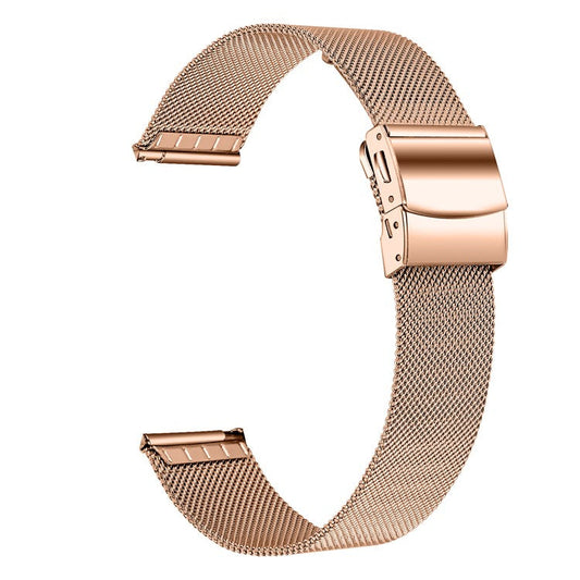 For Garmin Vivomove Luxe Milanese Replacement Strap 20mm Quick Release Watch Band - Rose Gold