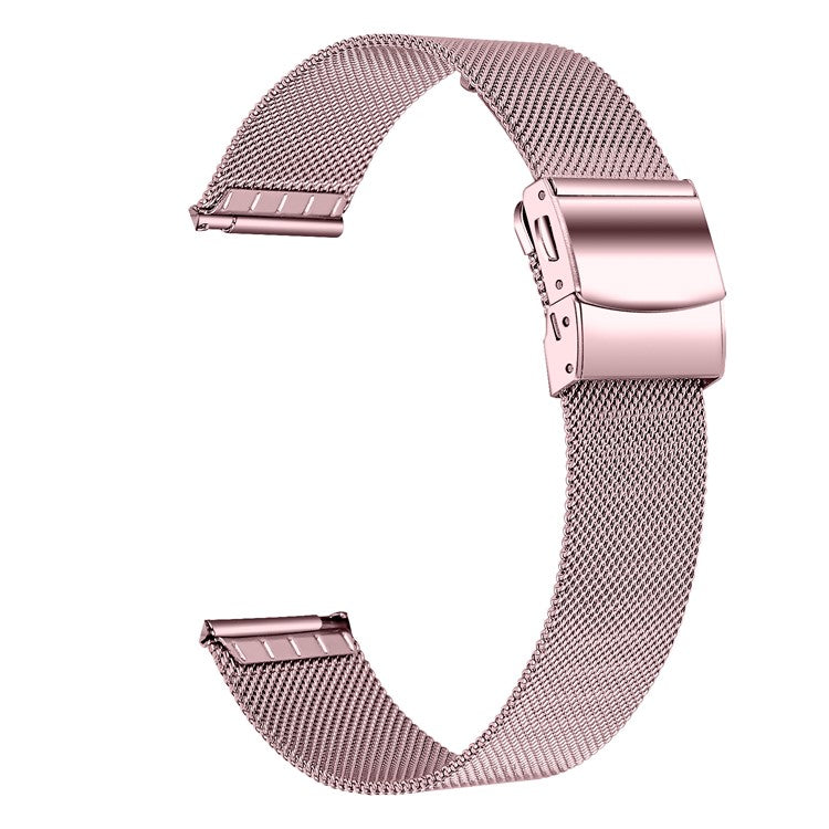 For Garmin vivomove Trend  /  Venu Sq 2 Stainless Steel Milanese Wrist Band 20mm Watch Strap - Rose Pink