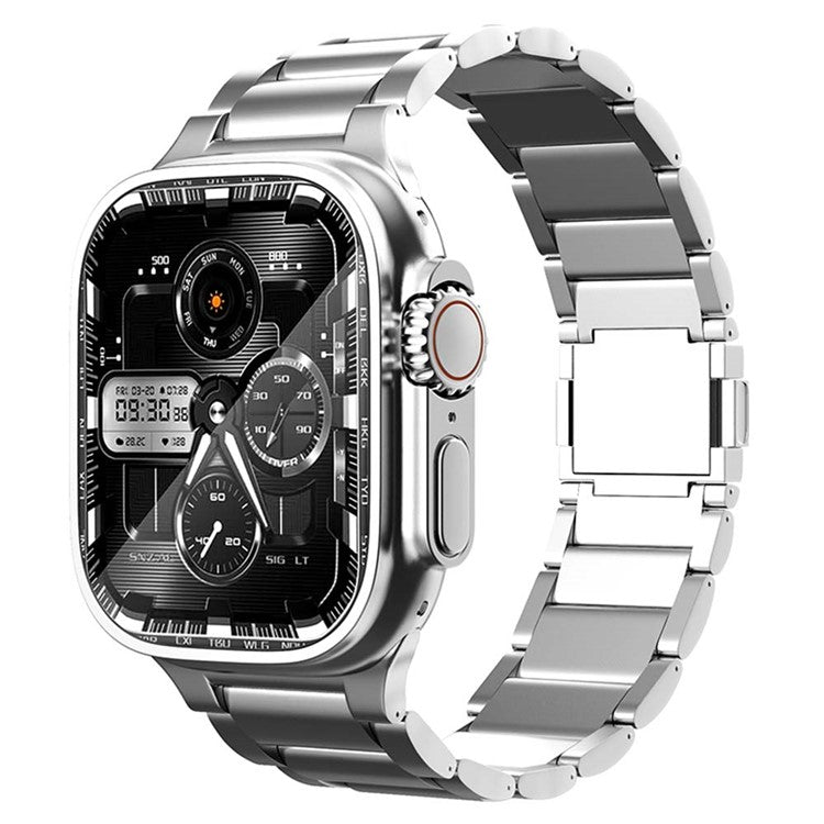 For Apple Watch 10 46mm / Ultra 2 / Ultra 49mm / 9 8 7 45mm / SE (2023) SE (2022) SE 6 5 4 44mm / 3 2 1 42mm Titanium Steel Band Magnetic Strap - Silver