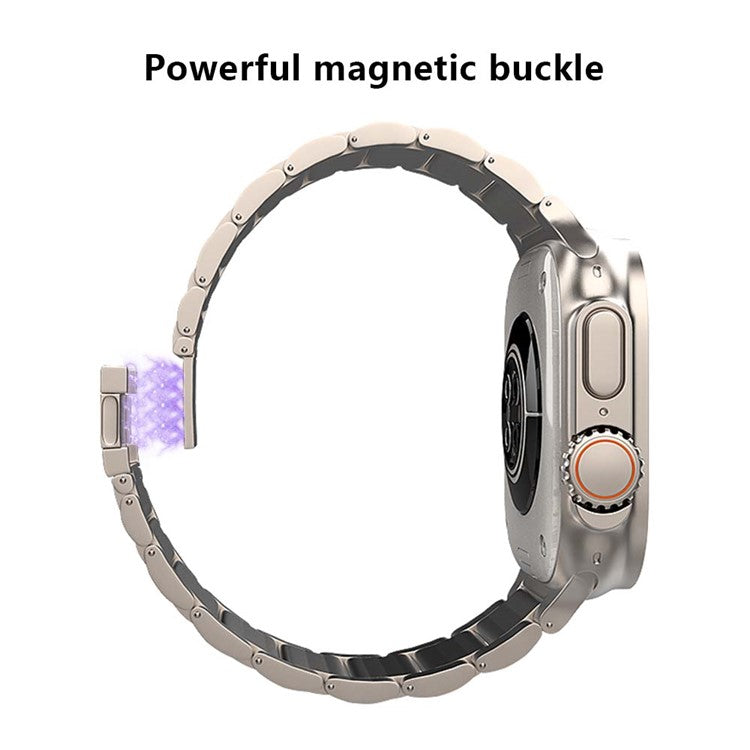 For Apple Watch 10 46mm / Ultra 2 / Ultra 49mm / 9 8 7 45mm / SE (2023) SE (2022) SE 6 5 4 44mm / 3 2 1 42mm Titanium Steel Band Magnetic Strap - Silver