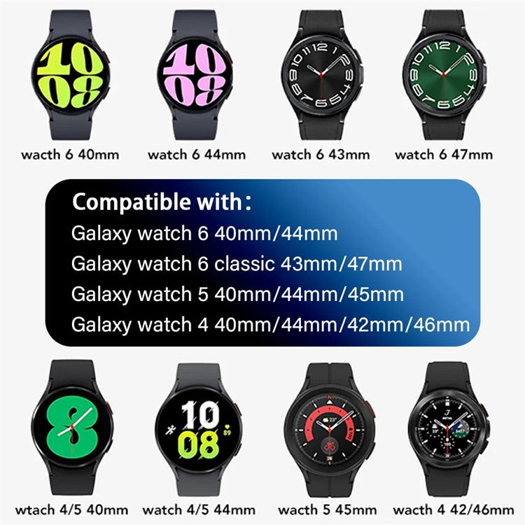 For Samsung Galaxy Watch FE 40mm / Watch4 / Watch 5 / Watch6 Classic Series Watch Band Nylon Braided Watch Strap - Starlight