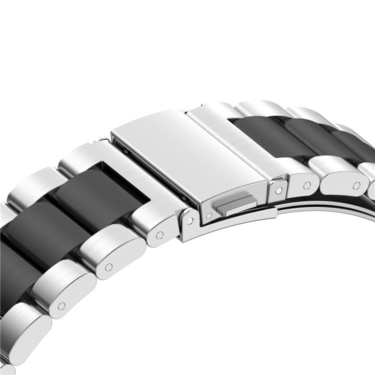 For Samsung Galaxy Fit3 Quick Release Watch Strap Mixed Color Stainless Steel Watchband - Silver / Black / Silver