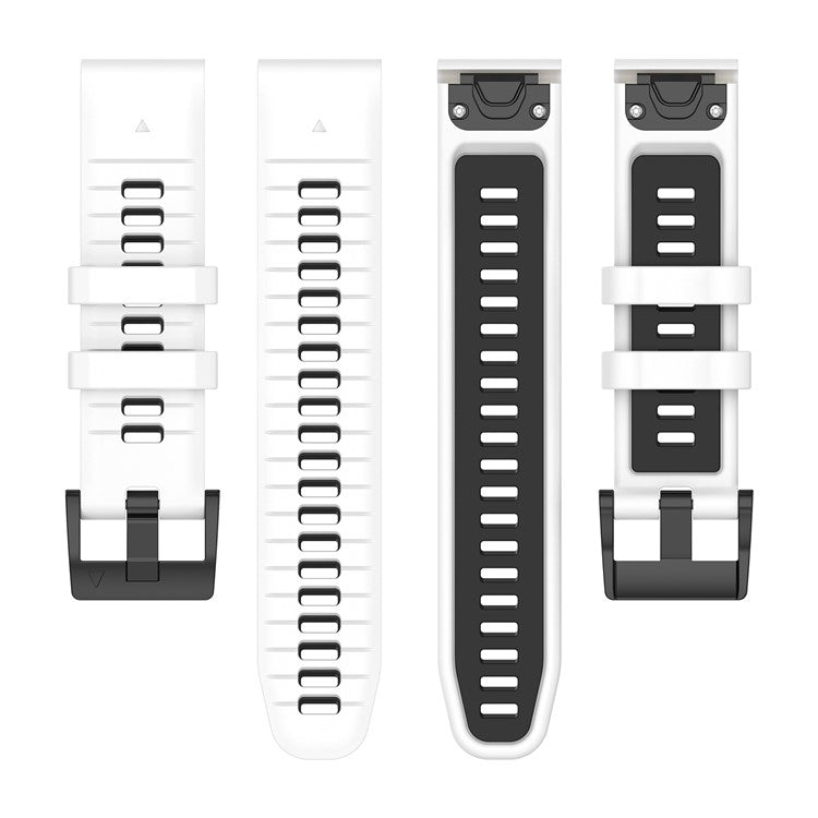 For Garmin Fenix 7S / Fenix 7S Pro Watch Strap 20mm Silicone Sport Watchbands - Black+Grey