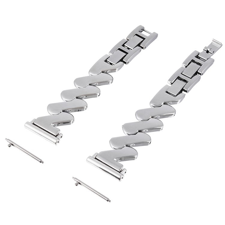 For Samsung Galaxy Watch3 45mm / Garmin Venu 3 Wristband 22mm Watch Strap Zinc Alloy - Silver