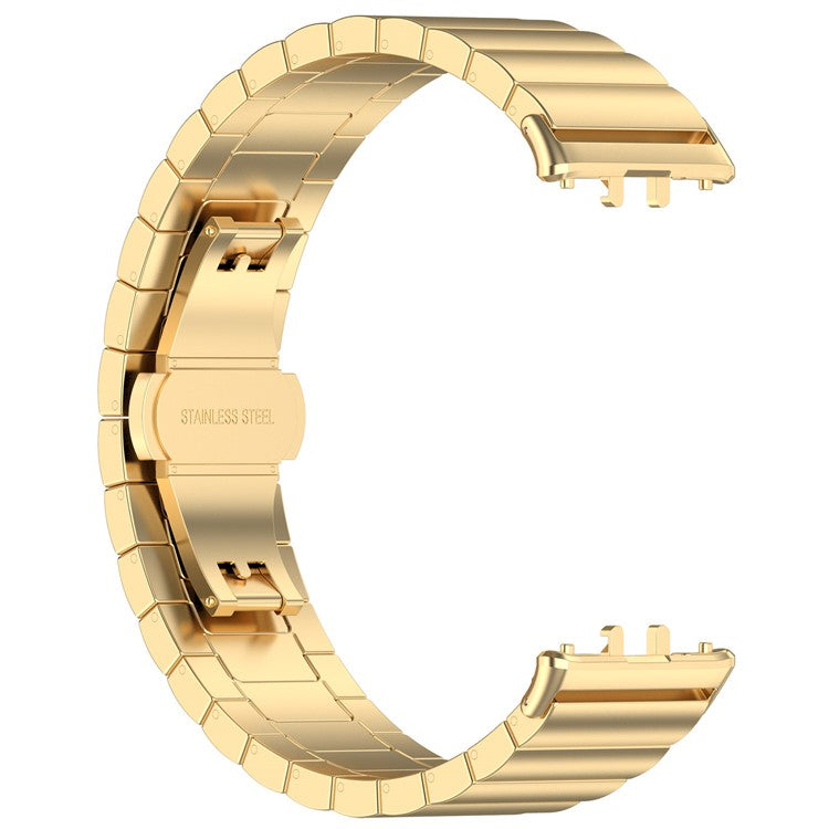 For Samsung Galaxy Fit3 SM-R390 Stainless Steel Strap Butterfly Buckle Replacement Band - Gold