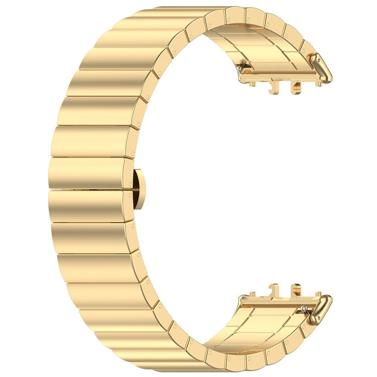 For Samsung Galaxy Fit3 SM-R390 Stainless Steel Strap Butterfly Buckle Replacement Band - Gold