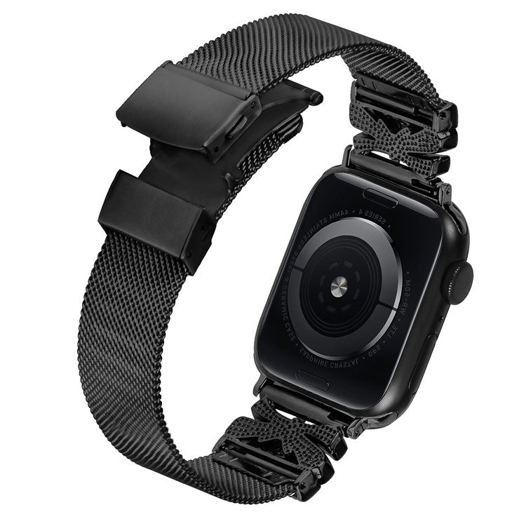 Watch Band for Apple Watch Series 10 42mm / 9 8 7 41mm  /  Series 6 5 4 SE SE (2022) SE (2023) 40mm  /  Series 3 2 1 38mm Stainless Steel Strap - Black