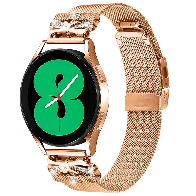 For Huawei Watch 2 / GT 2 42mm / GT 3 42mm Stylish Stainless Steel Silver 20mm Watch Strap Band - Rose Gold