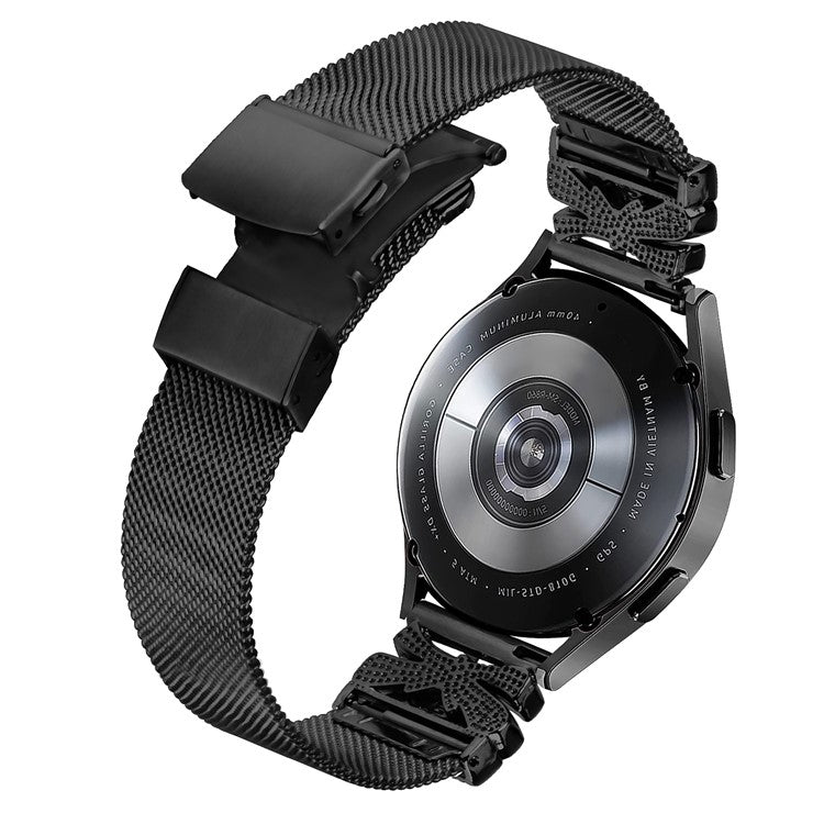 Watch Band for Garmin Vivomove 3 / GarminMove 3 20mm Milanese Stainless Steel Strap with Rhinestone Decor - Black