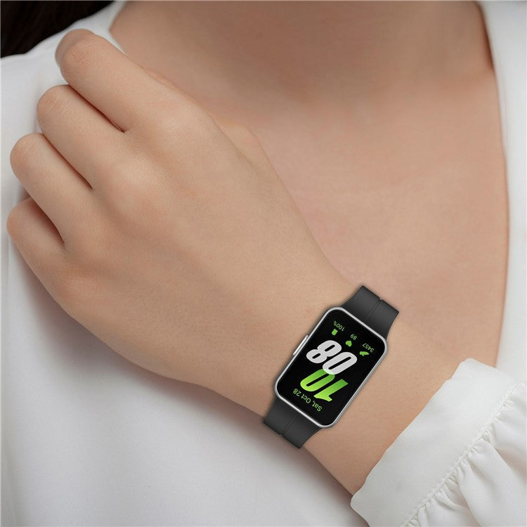 For Samsung Galaxy Fit3 Silicone Watch Band Folding Buckle Sport Replacement Straps - Orange