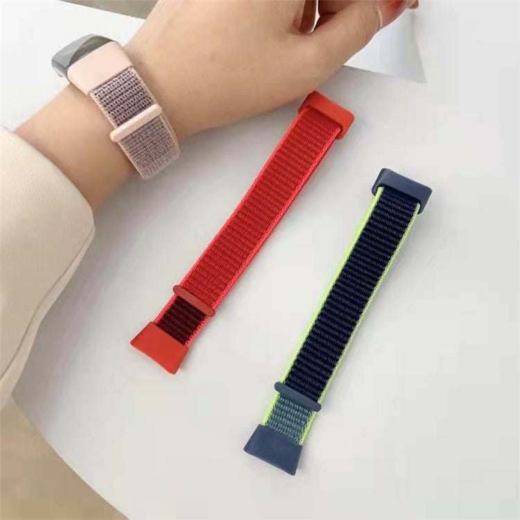 For Fitbit Charge 5 / 6 Nylon Strap Quick Release Sport Watch Band - Lime