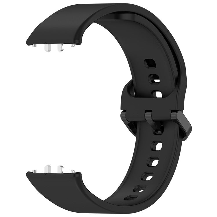 For Samsung Galaxy Fit3 (SM-R390) Watch Bracelet Soft Silicone Strap with Flat Buckle - Black