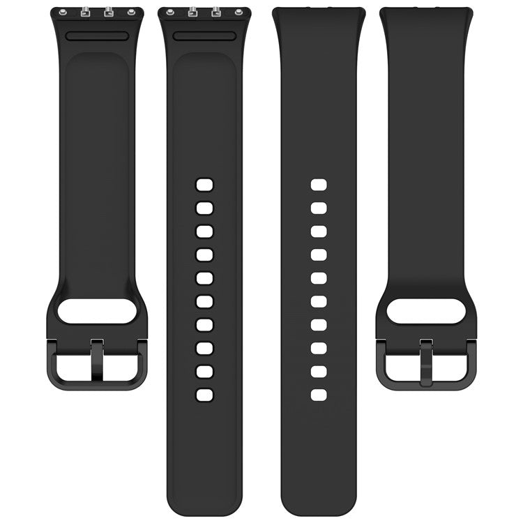 For Samsung Galaxy Fit3 (SM-R390) Watch Bracelet Soft Silicone Strap with Flat Buckle - Black