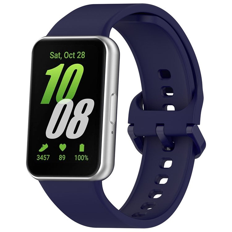 For Samsung Galaxy Fit3 (SM-R390) Watch Bracelet Soft Silicone Strap with Flat Buckle - Blue