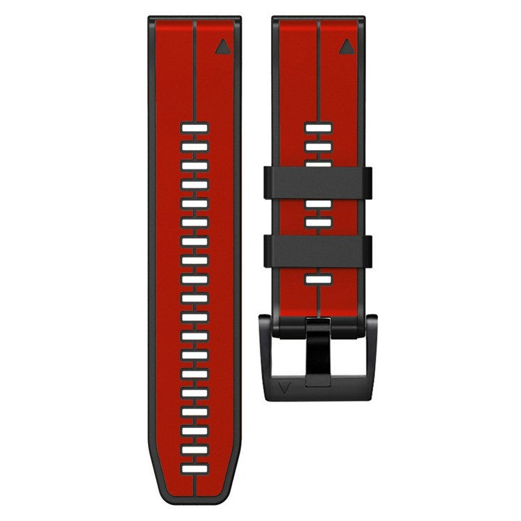 KALEBOL KLB-ZWGJ-001 For Garmin Fenix 7 / 7 Pro Silicone Watch Band QuickFit 22mm Dual Color Strap - Red+Black