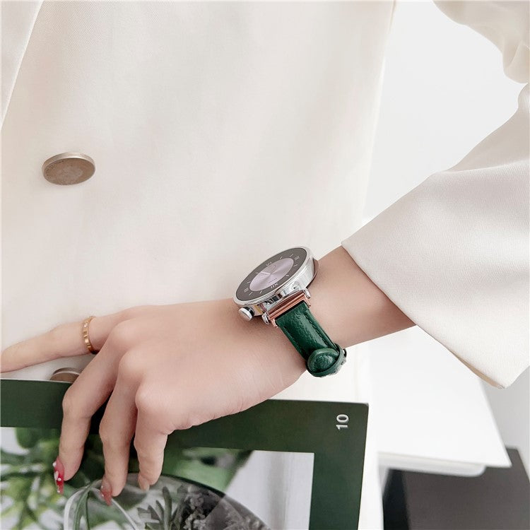 For Samsung Galaxy Watch3 45mm / Huawei Watch GT 4 46mm Strap 22mm PU Leather Watch Band - Black