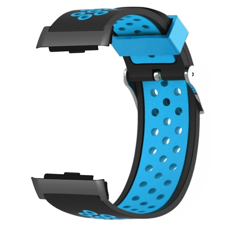 For Huawei Watch D Adjustable Silicone+Metal Watch Strap Breathable Band - Blue