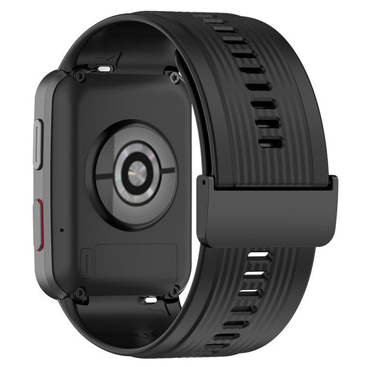 For Huawei Watch D Adjustable Silicone+Metal Watch Strap Flexible Wrist Band with Buckle - Black