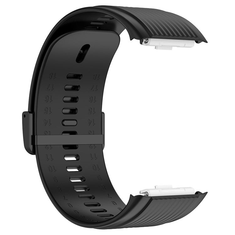 For Huawei Watch D Adjustable Silicone+Metal Watch Strap Flexible Wrist Band with Buckle - Black