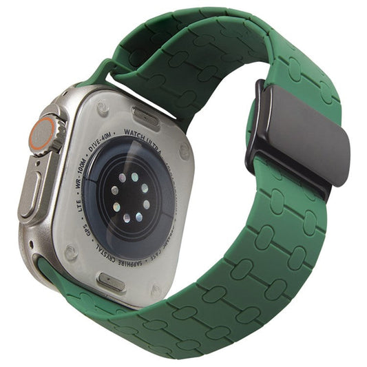 Strap for Apple Watch Series 10 42mm / 9 8 7 41mm / SE (2023) SE (2022) SE 6 5 4 40mm / 3 2 1 38mm Liquid Silicone Watch Band - Blackish Green