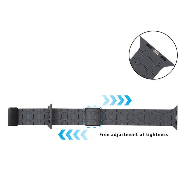 Strap for Apple Watch Series 10 42mm / 9 8 7 41mm / SE (2023) SE (2022) SE 6 5 4 40mm / 3 2 1 38mm Liquid Silicone Watch Band - Blackish Green