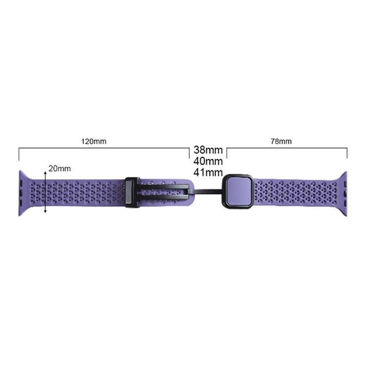 Watch Strap for Apple Watch Series 10 42mm / 9 8 7 41mm / SE (2023) SE (2022) SE 6 5 4 40mm / 3 2 1 38mm Magnetic Silicone Band - Orange
