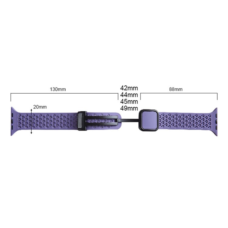 Magnetic Strap for Apple Watch 10 46mm / Ultra 2 / Ultra 49mm / 9 8 7 45mm / SE (2023) SE (2022) SE 6 5 4 44mm / 3 2 1 42mm Silicone Band - Black