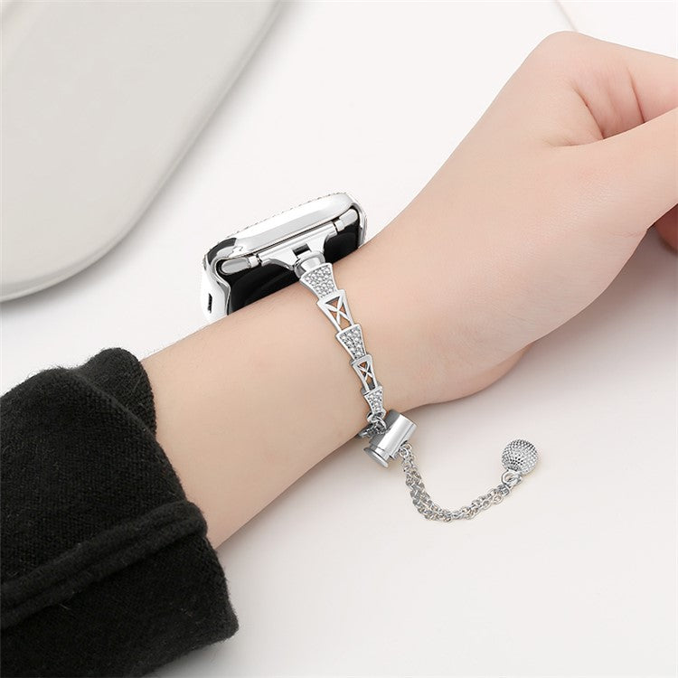 20mm Universal Smart Watch Copper Bracelet Tower Shape Design Replacement Band - Silver