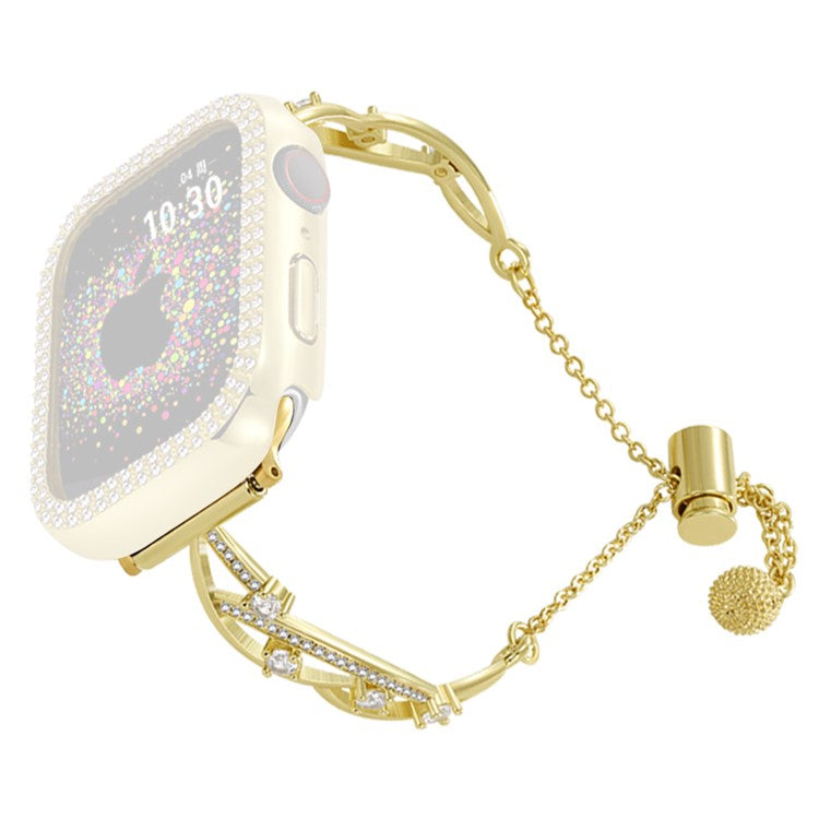 20mm Universal Smart Watch Rhinestone Decor Bracelet Copper Replacement Wrist Band - Gold