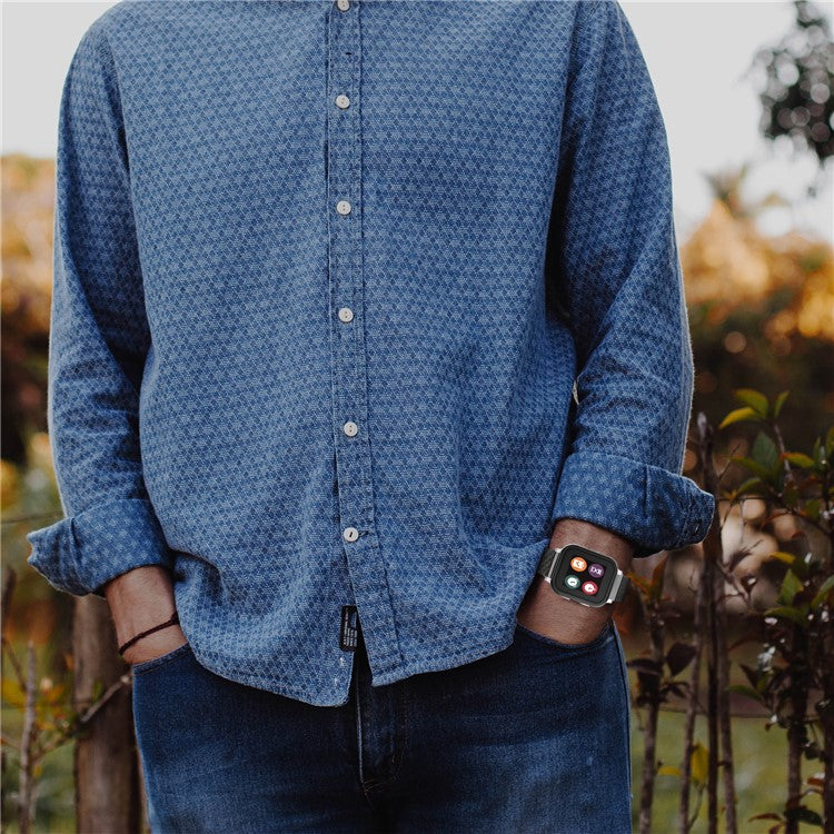 For SyncUP Kids Watch Stainless Steel Replacement Wrist Band Magnetic Milanese Watch Strap - Black