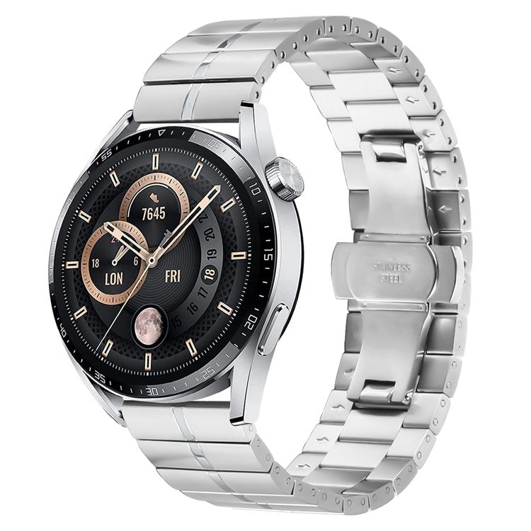 Metal Strap for Garmin Forerunner 255 Music Stainless Steel Watch Band with Butterfly Buckle - Silver