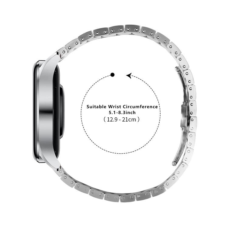Metal Strap for Garmin Forerunner 255 Music Stainless Steel Watch Band with Butterfly Buckle - Silver