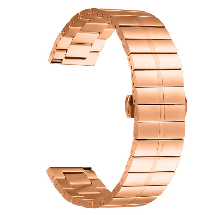 For Yamay SW022 Butterfly Buckle Design Stainless Steel Smart Watch Strap Watch Band - Rose Gold