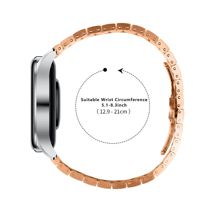 For Yamay SW022 Butterfly Buckle Design Stainless Steel Smart Watch Strap Watch Band - Rose Gold