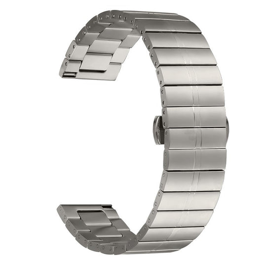For Haylou RT LS05S Stainless Steel Strap Line Design Smart Watch Replacement Band - Titanium Alloy Color