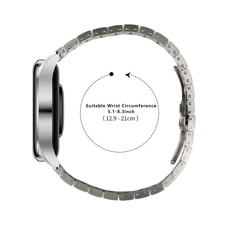 For Haylou RT LS05S Stainless Steel Strap Line Design Smart Watch Replacement Band - Titanium Alloy Color