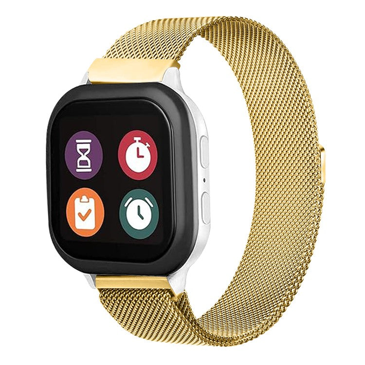 For Verizon GizmoWatch 2 Milanese Mesh Strap Stainless Steel Magnetic Watch Band - Gold