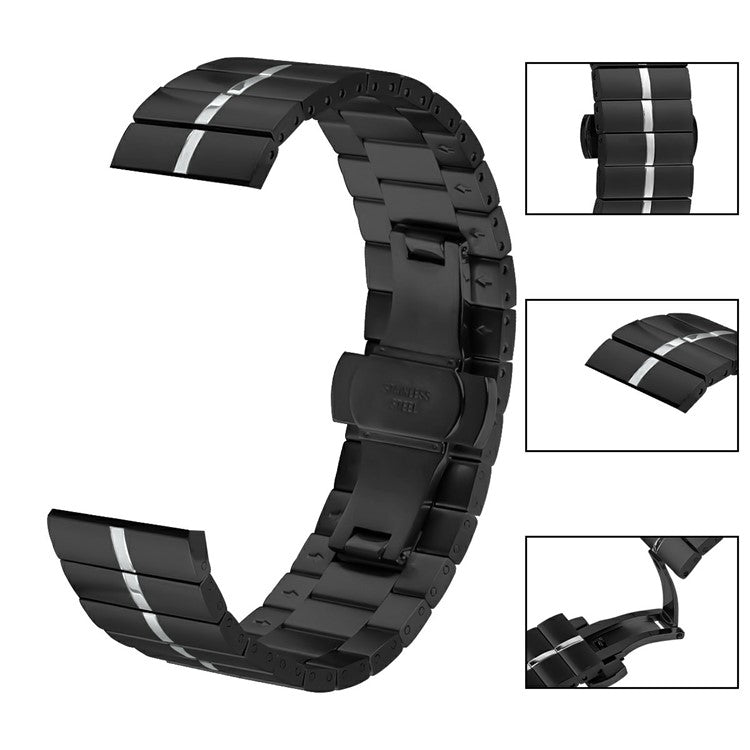 Stainless Steel Strap for Xiaomi Watch S1 / S1 Active Replacement Watch Band with Buckle - Black+Silver