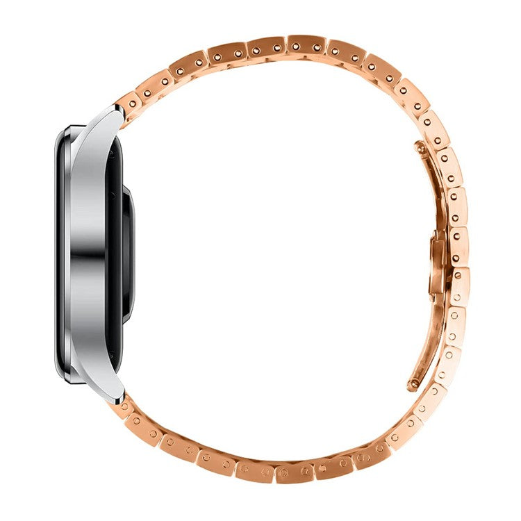 Stainless Steel Strap for Xiaomi Watch S1 / S1 Active Replacement Watch Band with Buckle - Rose Gold+Silver