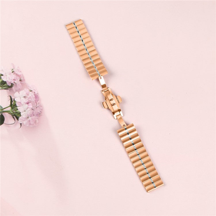 For Honor Watch Dream Stainless Steel Band Replacement Watch Strap with Buckle - Rose Gold+Silver