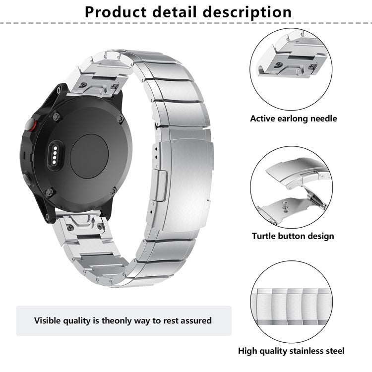 KALEBOL KLB-YZBXG-001 For Garmin Fenix 7S / 7S Pro Watch Strap 20mm Stainless Steel Watch Band - Gold