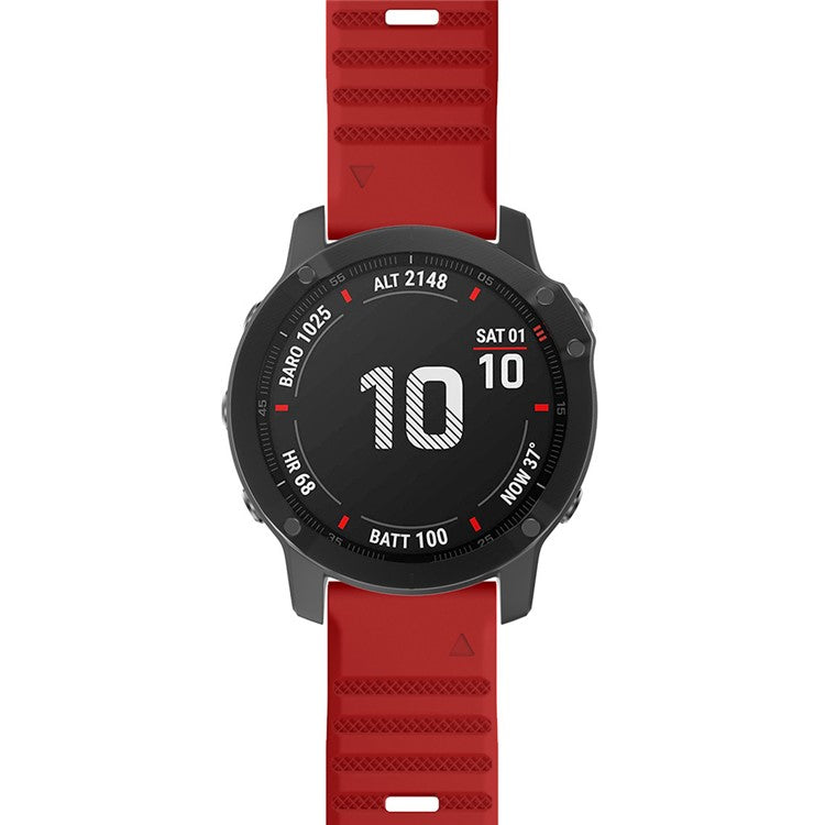KALEBOL KLB-AWGJ-001 For Garmin Fenix 7X / 7X Pro Silicone Watch Band 26mm Concave Dot Wrist Strap - Red